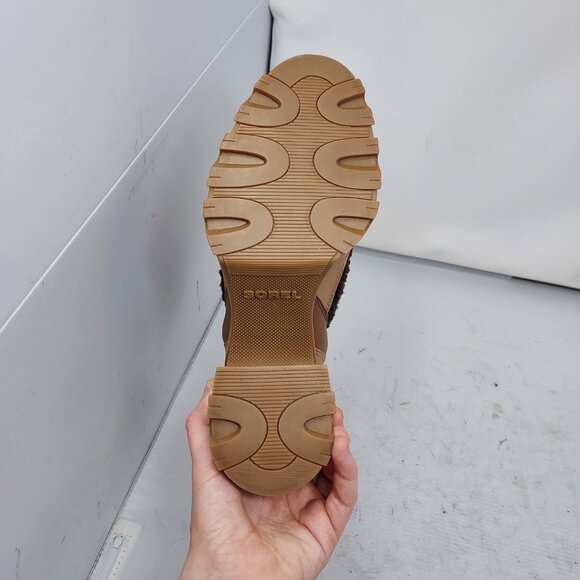 SOREL BROWN BREX WATERPROOF SHEARLING HEEL COZY LACE UP BOOT - Picture 4 of 10